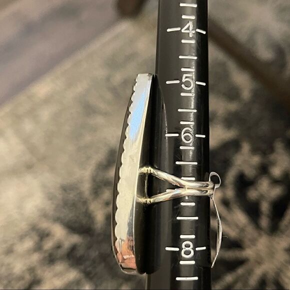 MONTANA Agate Large Teardrop Sterling Silver Ring - Picture 10 of 10